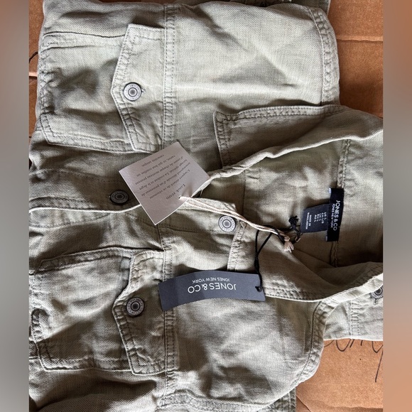🎉LAST PIECE🎉JNY JONES‎ NEW YORK Linen And Lyocell Blend Jean Jacket - Picture 3 of 7